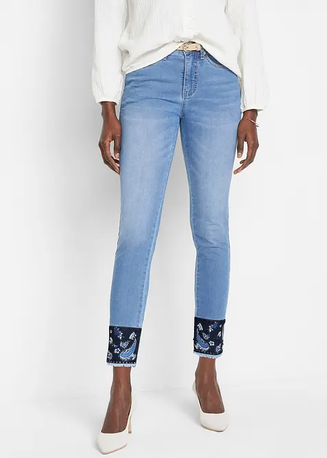 Jean slim extensible, taille mi-haute, bonprix