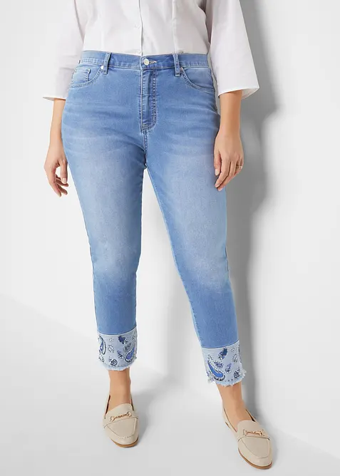 Jean slim extensible, taille mi-haute, bonprix