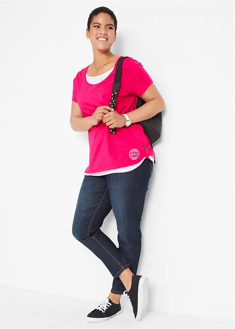 Jean 7/8 extensible, bas fendu, bonprix