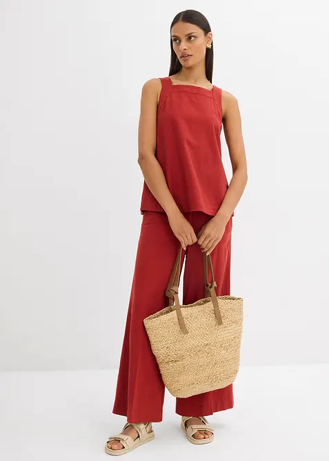 Top sans manches en viscose m&eacute;lang&eacute;e, &agrave; nouer dans le dos, bonprix