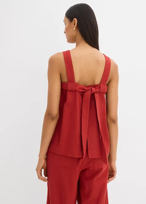 Top sans manches en viscose m&eacute;lang&eacute;e, &agrave; nouer dans le dos, bonprix