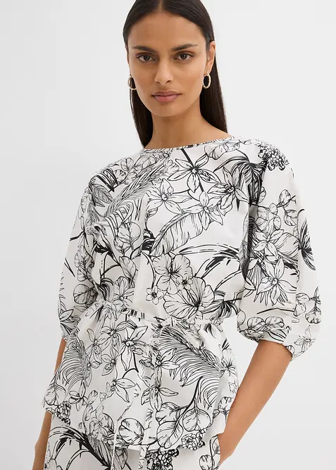 Blouse à manches courtes 100% coton, bonprix