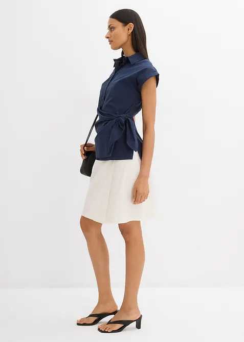 Blouse manches courtes à nouer, bonprix