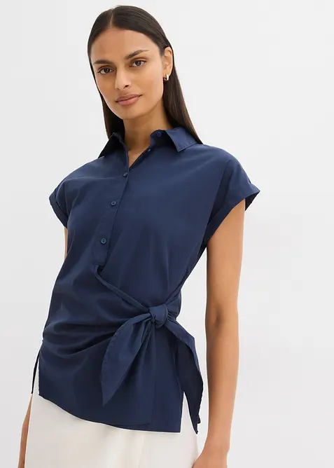 Blouse manches courtes à nouer, bonprix