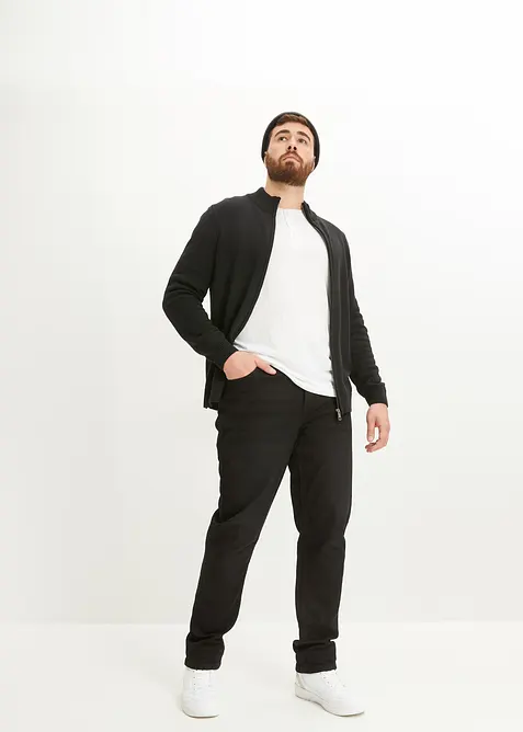 Gilet en maille de coton recyclé majoritaire, col montant, bonprix