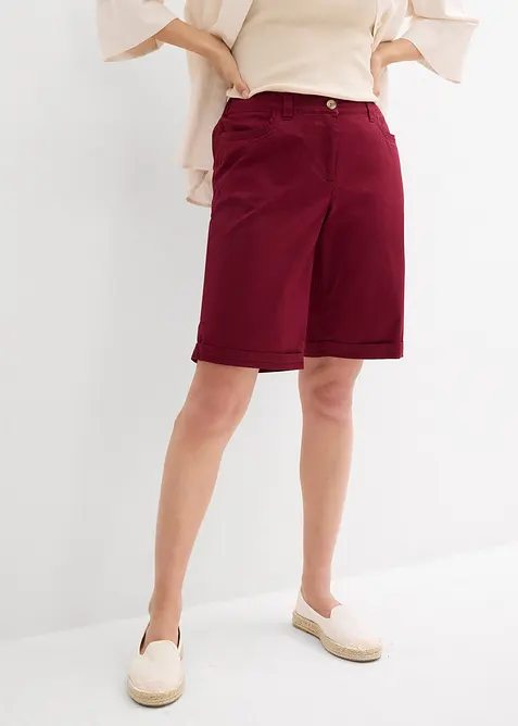 Bermuda paper touch en coton à taille confortable, bonprix