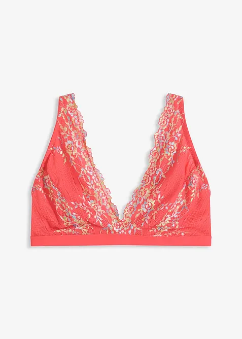 Soutien-gorge bralette sans armatures avec une dentelle multicolore, bonprix