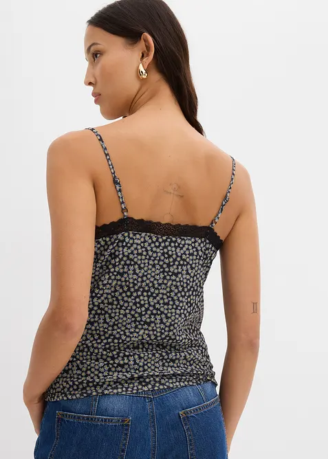 Top en mesh à fines bretelles, bonprix