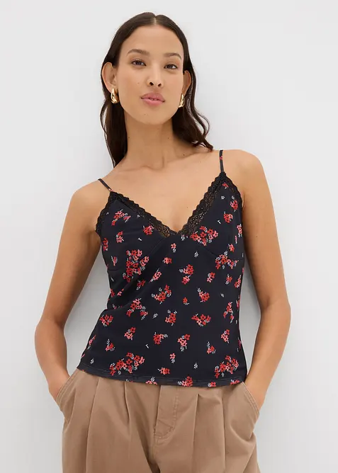 Top en mesh &agrave; fines bretelles, bonprix