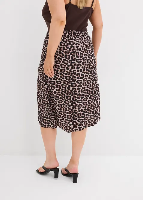 Jupe fendue en léopard, bonprix