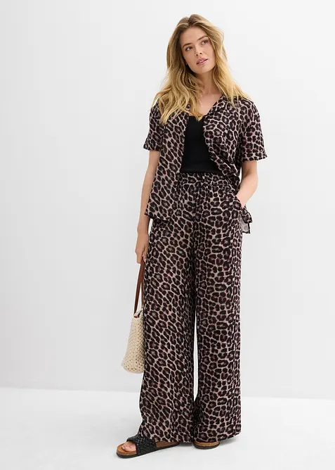 Pantalon palazzo en gaze de coton, bonprix