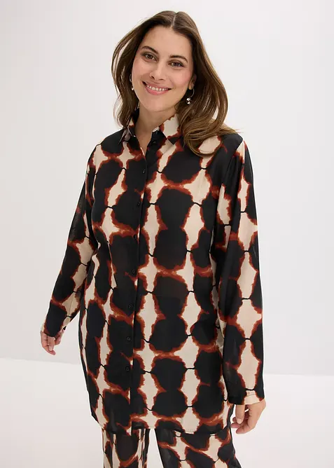 Blouse longue &agrave; imprim&eacute; batik, bonprix