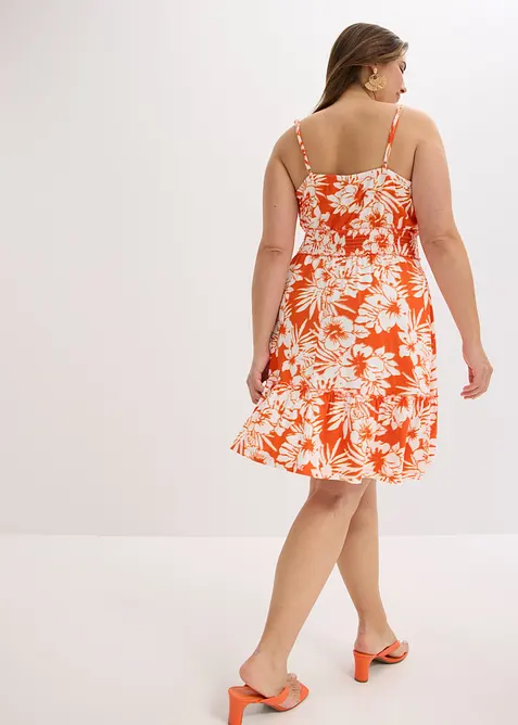 Robe imprimée en viscose à fines bretelles, bonprix