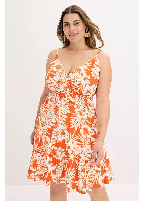 Robe imprimée en viscose à fines bretelles, bonprix