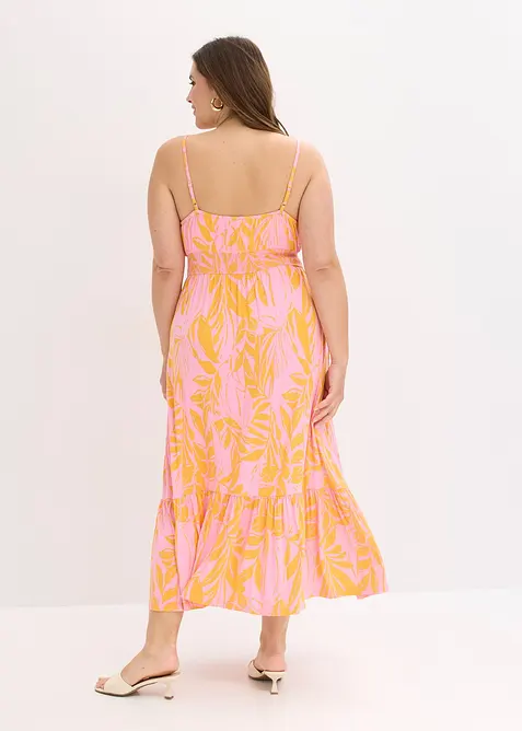 Robe imprimée en viscose à fines bretelles, bonprix