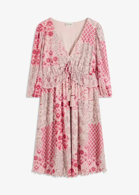 Robe-tunique en mesh imprimé, bonprix