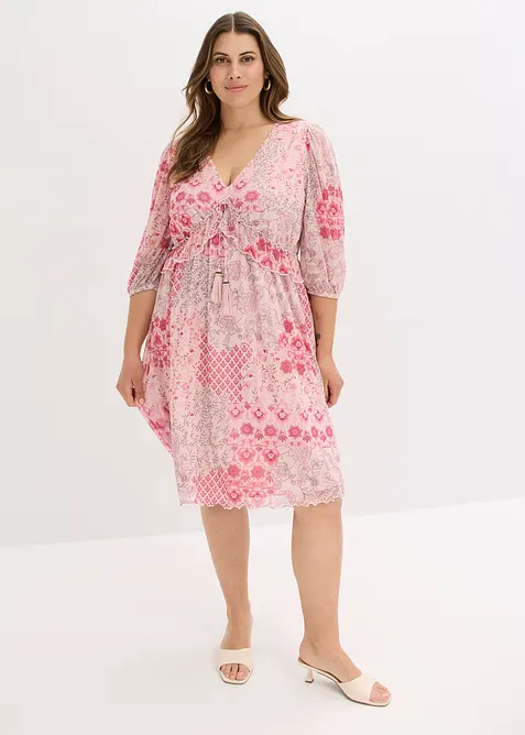 Robe-tunique en mesh imprimé, bonprix