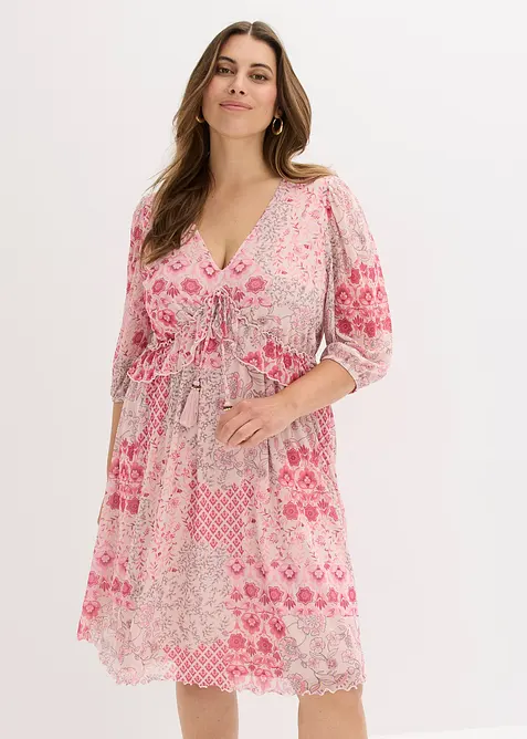 Robe-tunique en mesh imprimé, bonprix