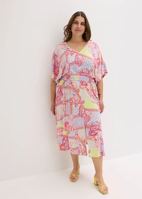 Robe à dentelle en jersey viscose extensible, bonprix