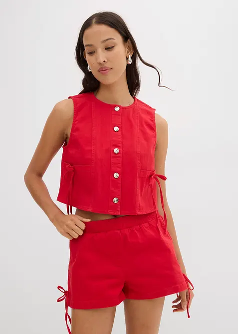 Gilet sans manches en twill de coton extensible, bonprix