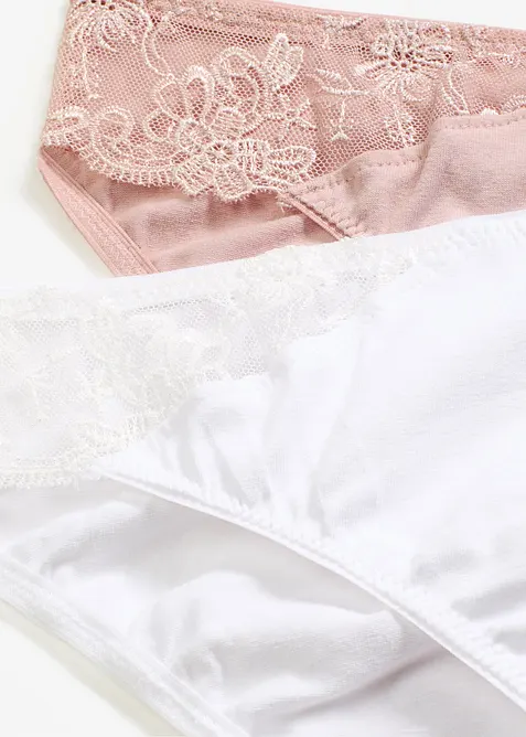 Lot de 4 slips avec dentelle, bonprix