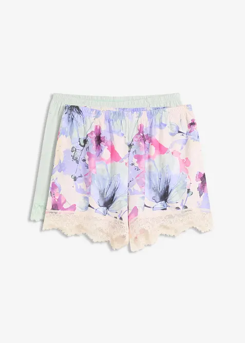 Lot de 2 shorts de pyjama en coton et viscose, bonprix