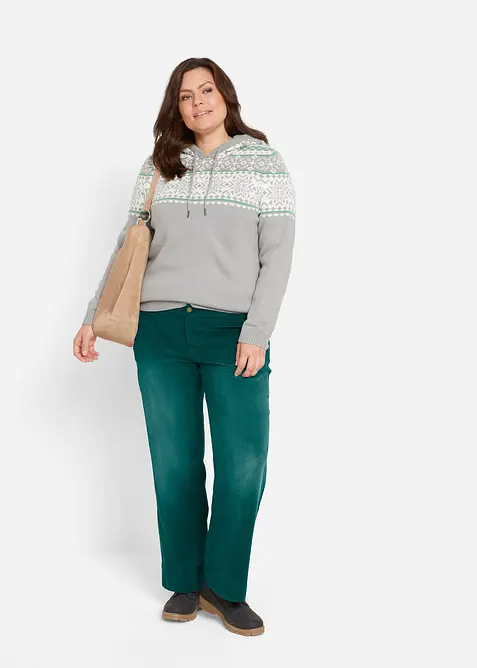 Pantalon large en velours côtelé extensible, bonprix