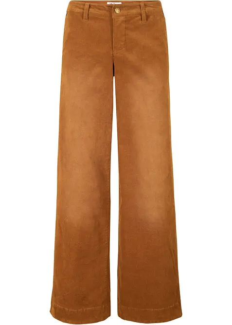 Pantalon large en velours côtelé extensible, bonprix