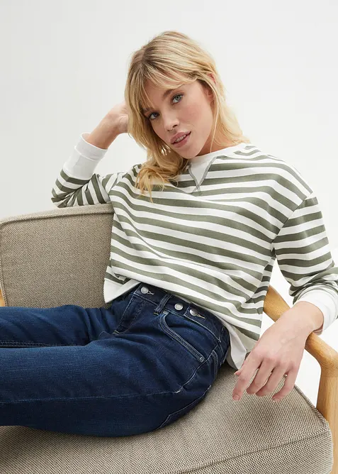 Jean Boyfriend taille mi-haute, extensible, bonprix