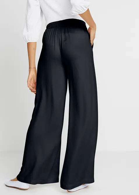 Pantalon fluide en viscose légèrement brillante, bonprix