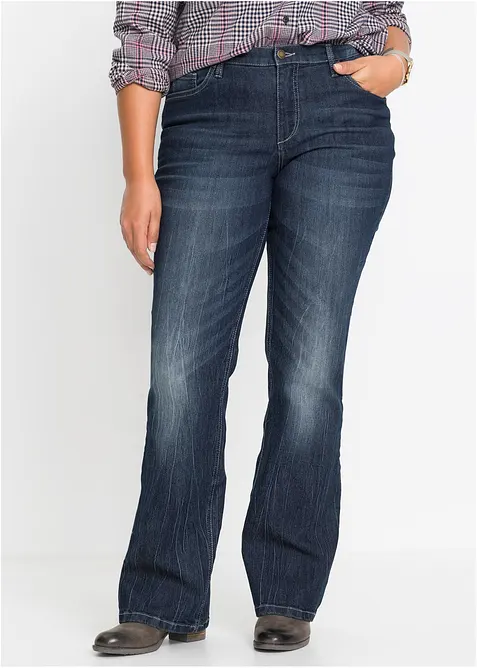 Jean bootcut taille haute, extensible et confortable, bonprix