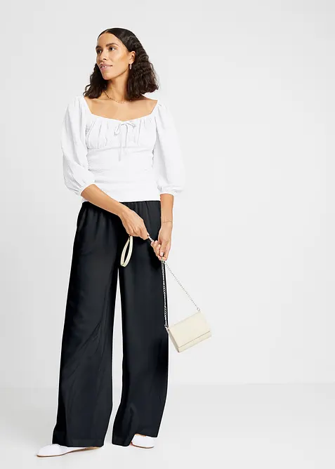 Pantalon fluide en viscose légèrement brillante, bonprix