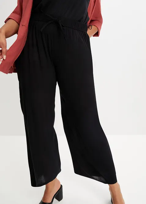 Pantalon en viscose, taille &eacute;lastiqu&eacute;e, bonprix