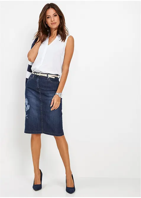 Gilet ray&eacute; en maille de coton, bonprix