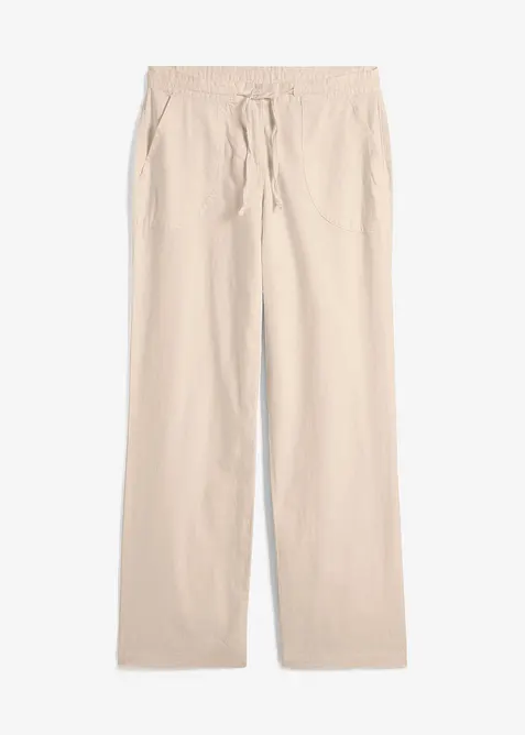 Pantalon large en lin mélangé, bonprix