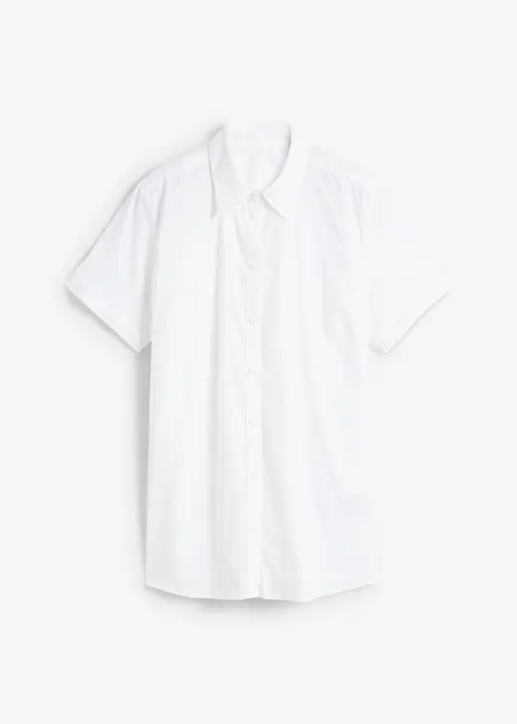 Chemisier manches courtes extensible en coton majoritaire, bonprix