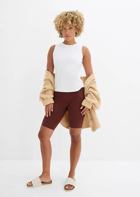 Cycliste taille haute en jersey côtelé, bonprix