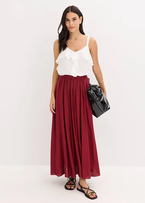 Jupe longue en matière froissée, bonprix