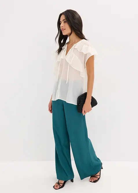 Blouse en crêpe à volants, bonprix