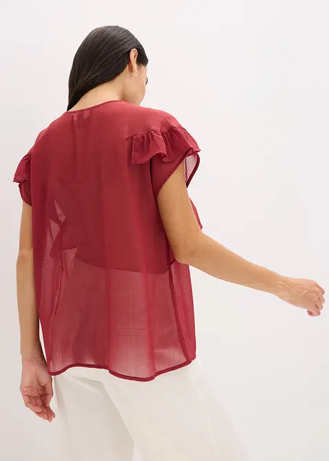 Blouse en crêpe à volants, bonprix