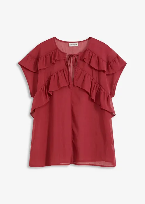 Blouse en crêpe à volants, bonprix