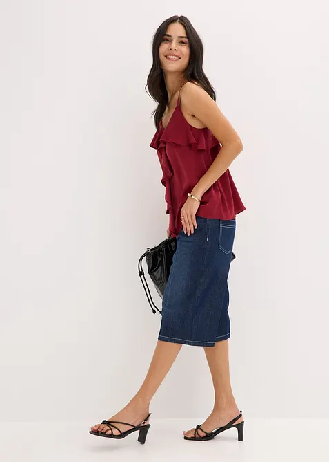 Top à bretelles fines en satin brillant, bonprix