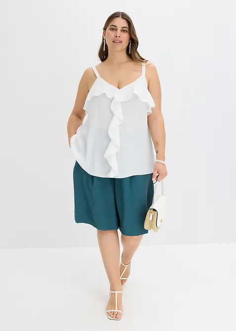 Top &agrave; bretelles fines en satin brillant, bonprix