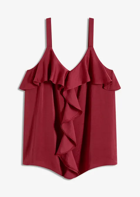 Top à bretelles fines en satin brillant, bonprix