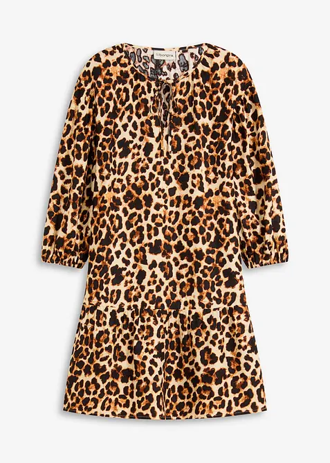 Robe-tunique imprimée en crêpe texturé, bonprix