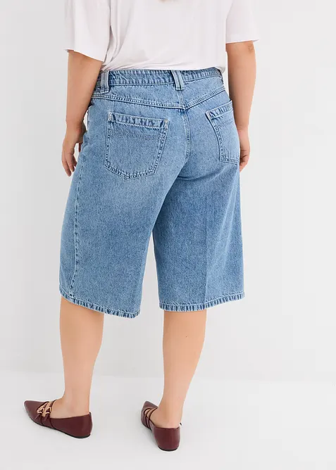 Bermuda en jean taille mi-haute, peu extensible, bonprix