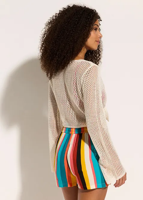 Gilet de plage transparent, aspect crochet, bonprix