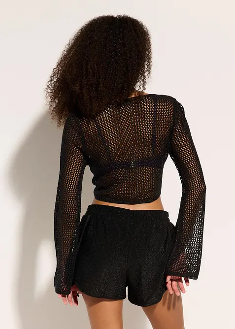 Gilet de plage transparent, aspect crochet, bonprix