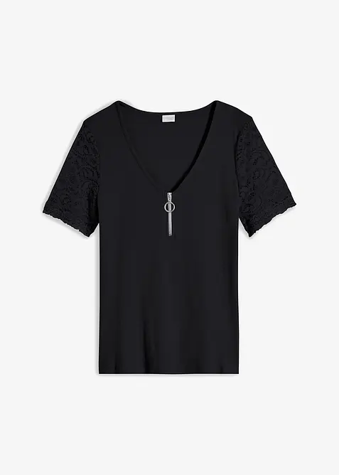 T-shirt en coton côtelé, bonprix