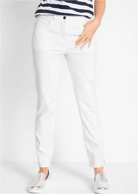 Pantalon droit et extensible, taille mi-haute, bonprix